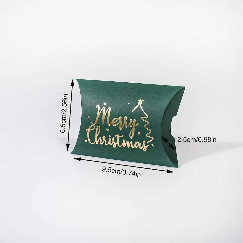 10pcs Golden Foil Christmas Pillow Gift Boxes – Small Wrap Gift Pillow Boxes Richie's