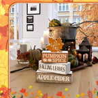 4pcs Fall Tiered Tray Decor Set – Rustic Maple Leaf Wood Signs Seasonal Tray Decor Richie's