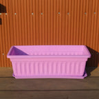 Rectangular Plastic Planter Pot with Tray – Large Balcony Garden Garden Planter Pot Richie's Purple