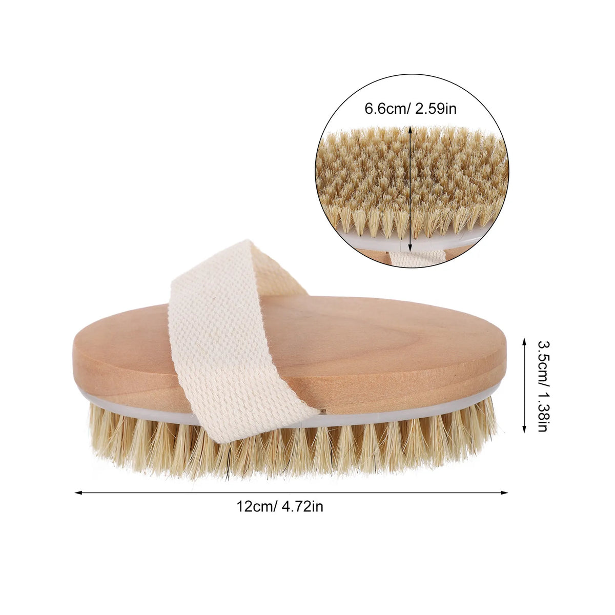 Natural Wood Handle Body Brush – Soft Bristle Skin Scrubber Body Scrub Brush Richie's