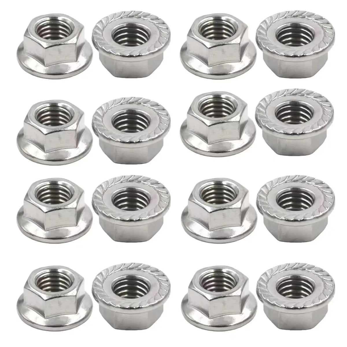 304 SS Hex Flange Nuts M3–M8 Anti-Loosening Serrated Hex Flange Nuts Richie's