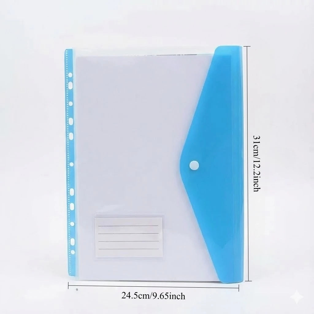 8-Pack A4 Ring Binder Folders with Lock Button & 11 Pockets Ring Binder Folder Richie's