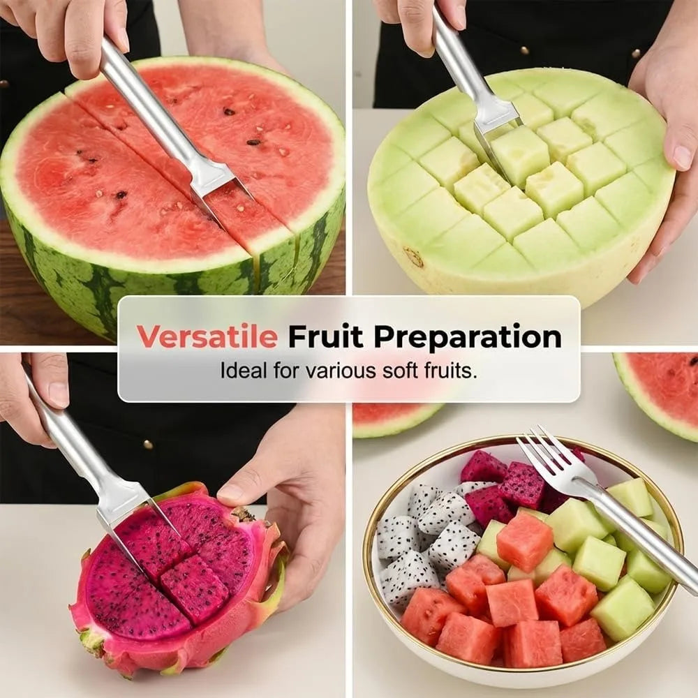 2-in-1 Stainless Steel Watermelon Cutter & Fork Slicer Fruit Slicer Tool Richie's