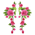 3D Flower Embroidery Applique Pair – Handmade Sew-On Patch Embroidery Applique Patch Richie's Rose Red