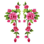 3D Flower Embroidery Applique Pair – Handmade Sew-On Patch Embroidery Applique Patch Richie's Rose Red