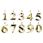 3D Golden Self-Adhesive Door Numbers 0–9 | Electroplated Zinc Door Number Sign Richie's