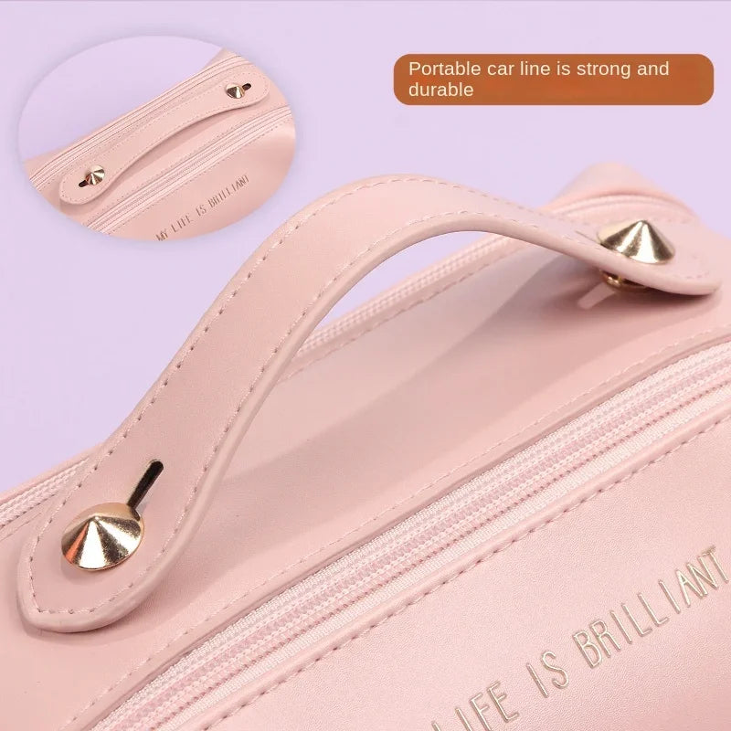 Elegant PU Leather Cosmetic Bag Travel Makeup Organizer Pouch Cosmetic Makeup Bag Richie's