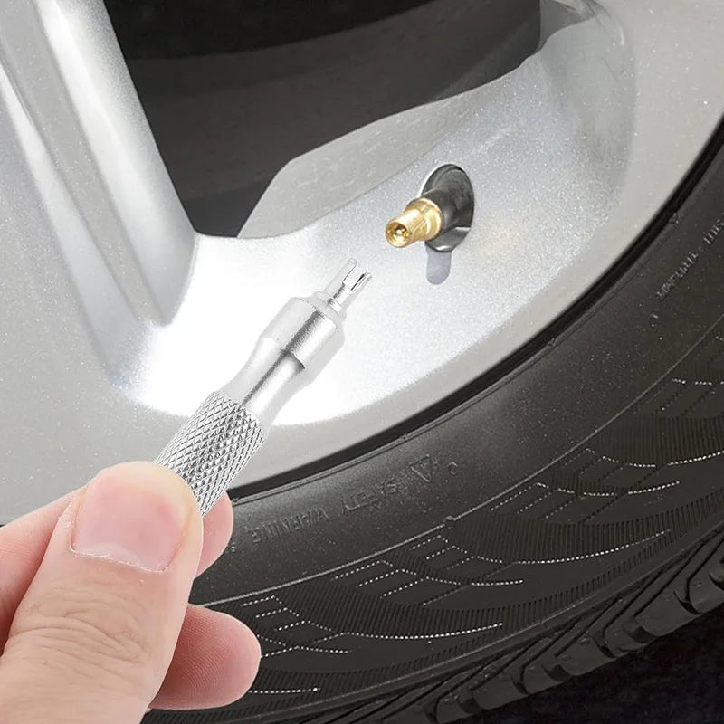 Stainless Steel Tire Valve Core Removal Tool with Keyring Tire Valve Tool Richie's