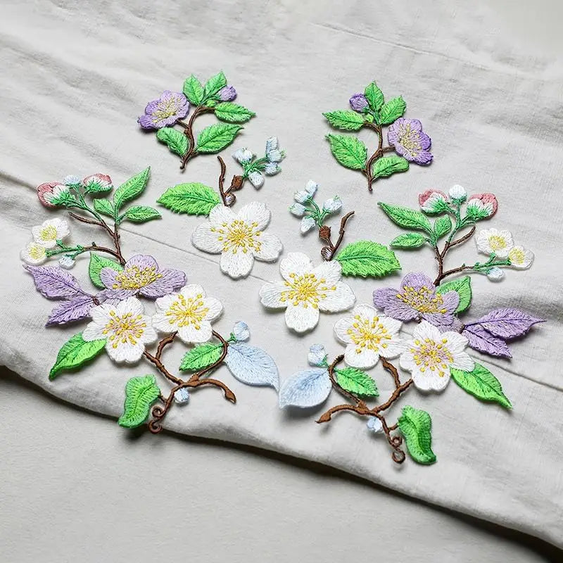 Flower Embroidery Iron-On Patch – DIY Appliqué for Clothes & Bags Embroidery Patch Richie's