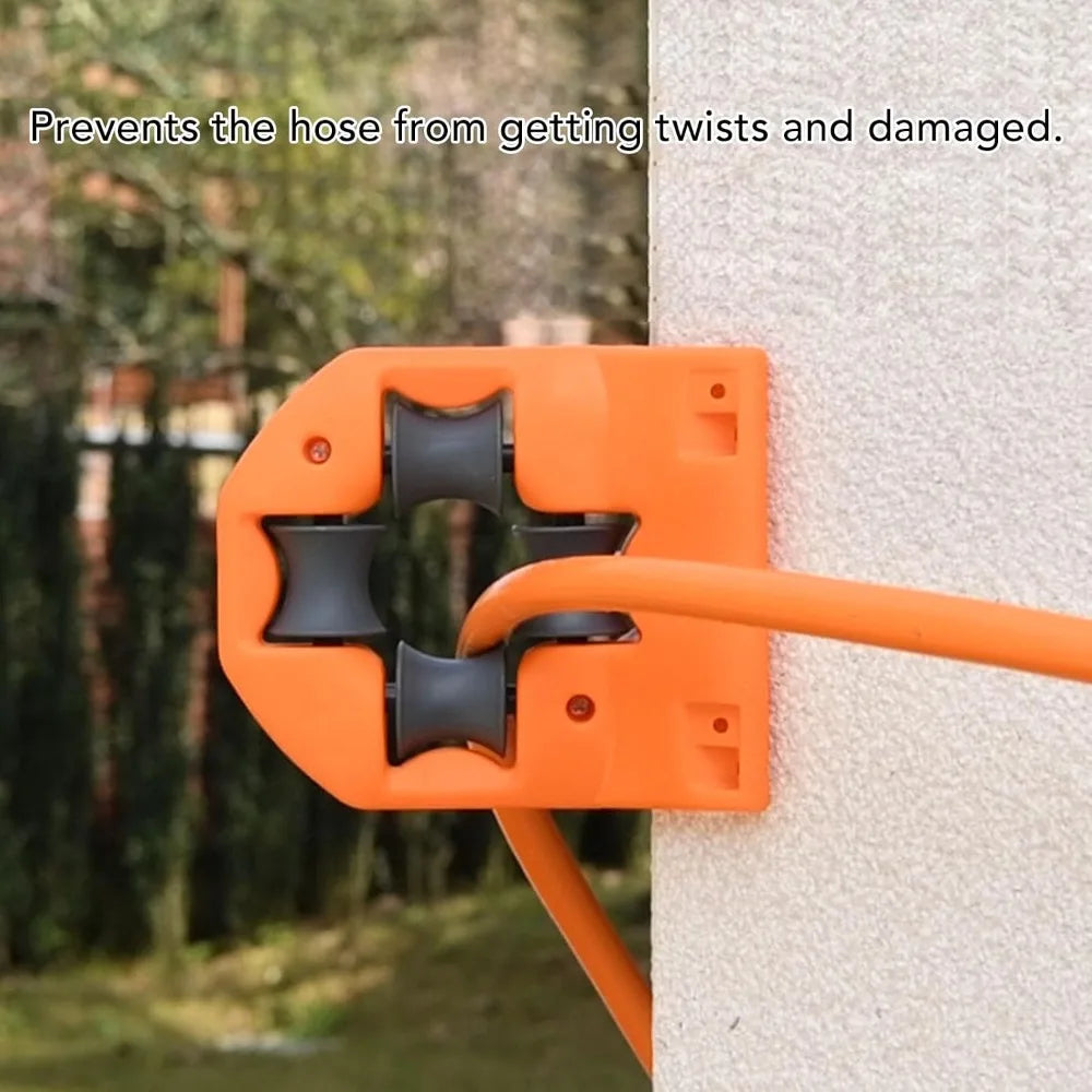 2-Pack Orange Wall-Mounted Garden Hose Roller Guide Holder Garden Hose Holder Richie's