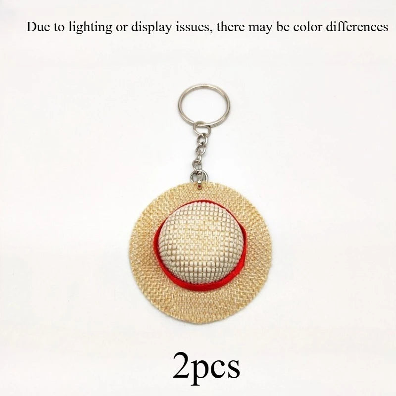 2pcs Anime Straw Hat Keychain Handmade Bag Charm Gift Set Anime Bag Charm Richie's 2pcs