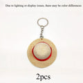 2pcs Anime Straw Hat Keychain Handmade Bag Charm Gift Set Anime Bag Charm Richie's 2pcs