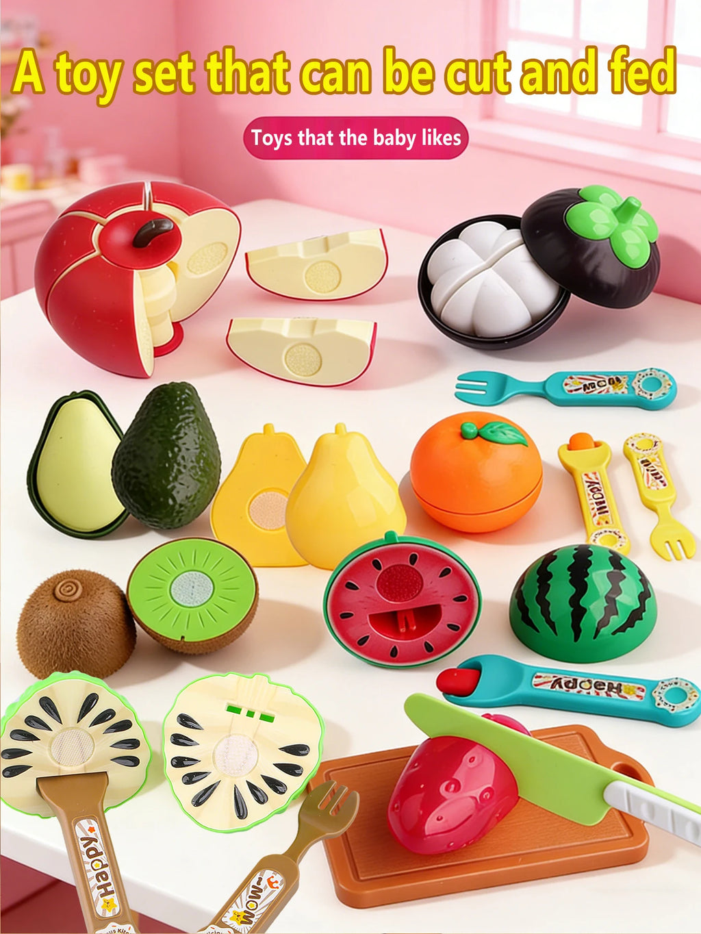 Kids DIY Fruit Simulation Feeding Toy Set – Pretend Play Kit Pretend Play Toy Set Richie's