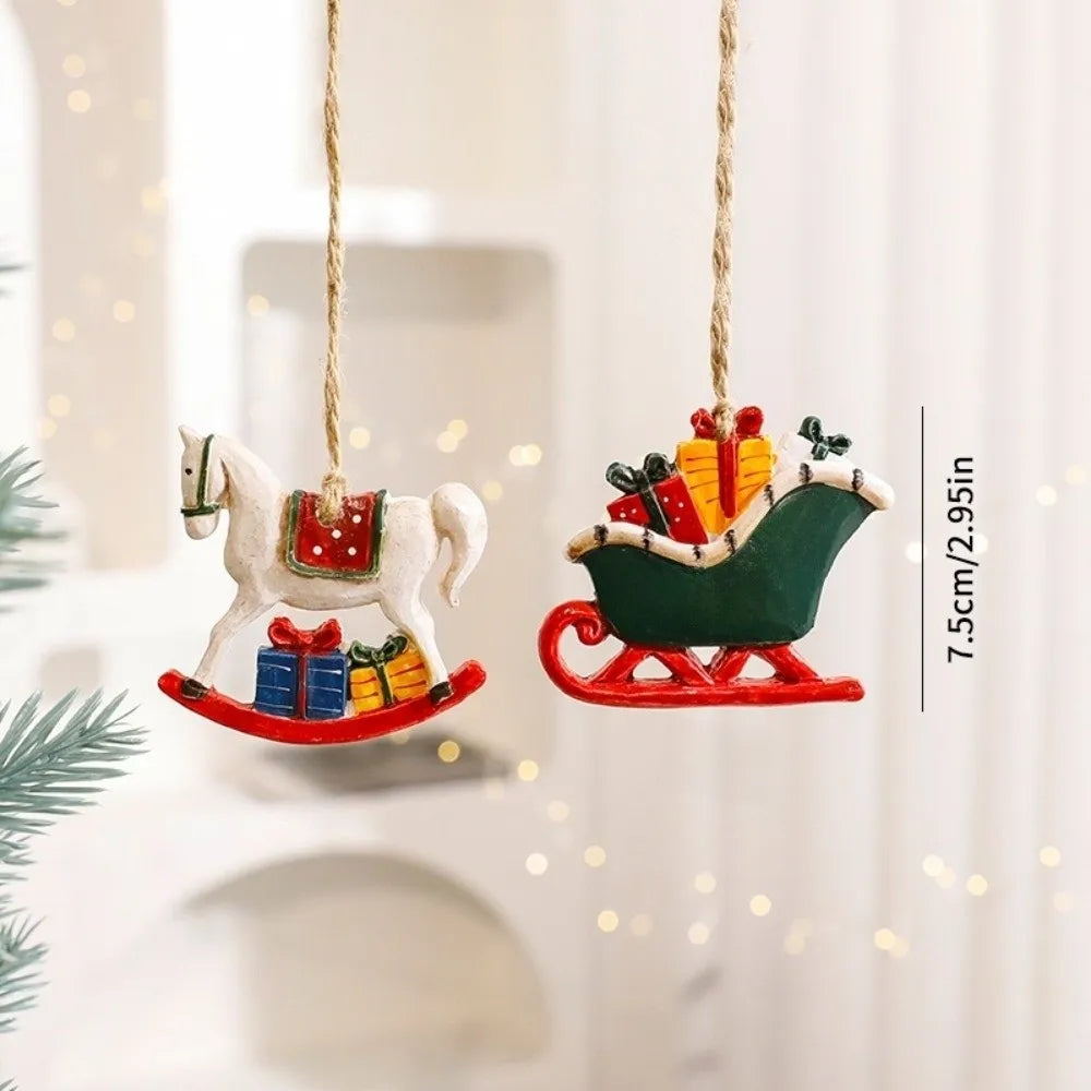 Resin Christmas Ornaments – Santa Claus & Snowman Pendants Christmas Tree Ornaments Richie's 09