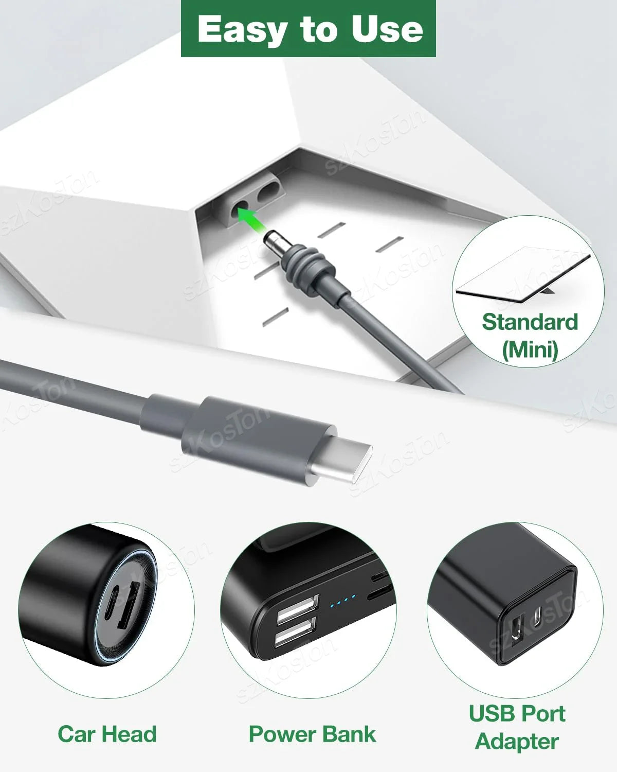 USB-C to DC Power Cable for Starlink Mini Gen3 – 140W PD USB-C Power Cable Richie's