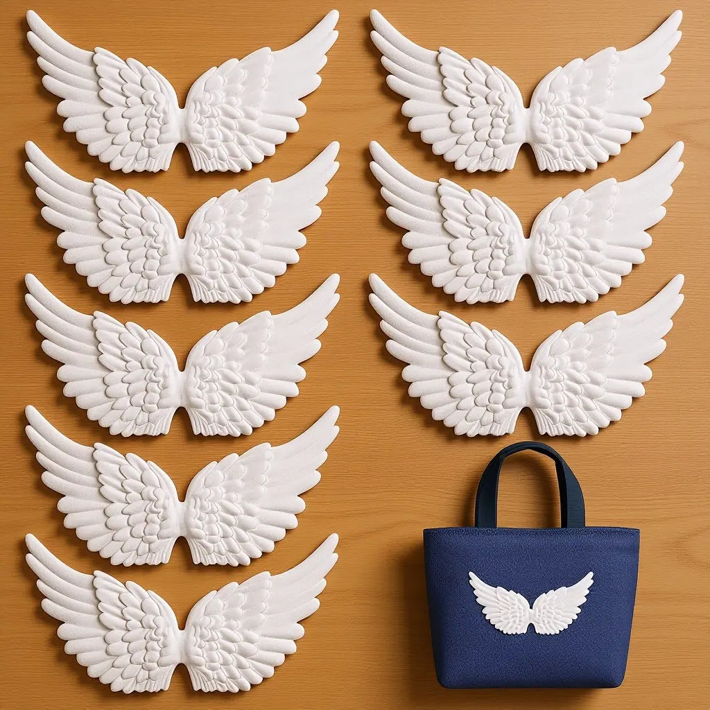 12Pcs White Mini Angel Wing Fabric Patches for DIY Crafts Fabric Craft Patches Richie's Default Title