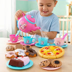 Girls' 25-Piece Afternoon Tea & Dessert Pretend Play Toy Set Kids Pretend Play Set Richie's