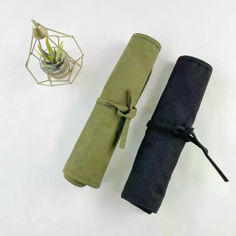 Canvas Roll-Up Brush Bag 22 Slots – Painting & Calligraphy Art Supply Organizer Richie's