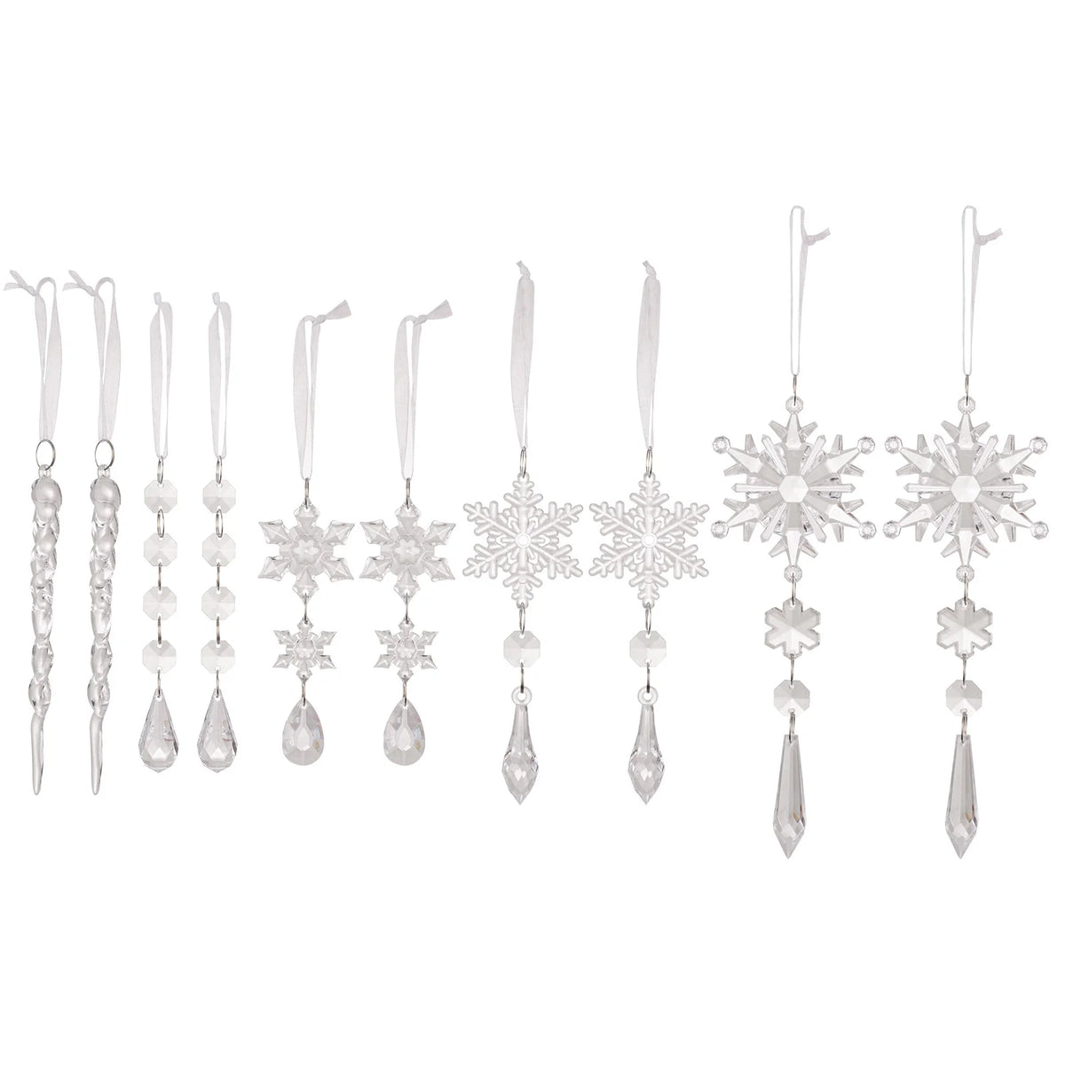 10pcs Acrylic Fake Ice Cone Snowflake Christmas Decorations Christmas Ornaments Richie's Clear