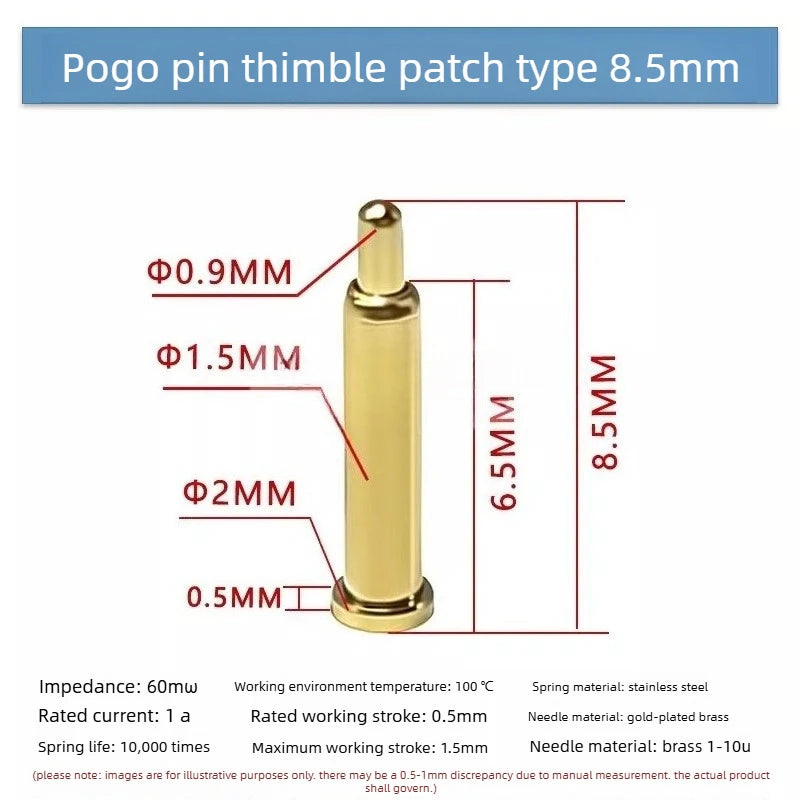 DIP SMD Double Spring PCB Pogo Pin Connectors 20/50/100 Pcs