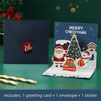 3D Pop-Up Christmas Greeting Card | Festive Postcard Christmas Greeting Card Richie's Style D