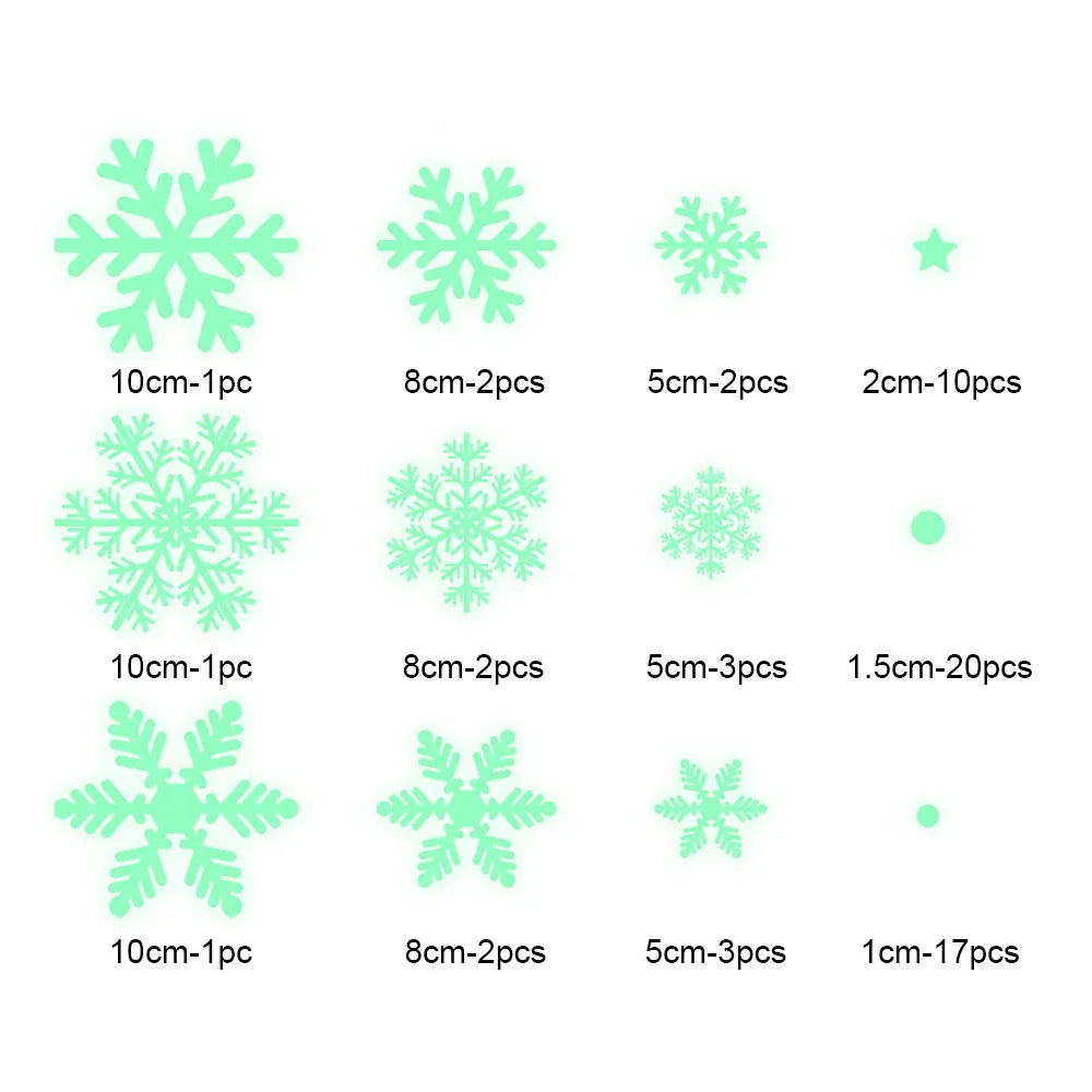 Christmas Snowflake Electrostatic Wall Stickers – Green & Silver Christmas Wall Stickers Richie's Luminous-1