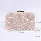 Ladies Pearl Beaded Evening Clutch Bag with Long Chain Evening Clutch Bag Richie's