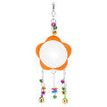 Bird Hanging Mirror Toy with Bells & Beads – Orange Bird Cage Toy Richie's Orange