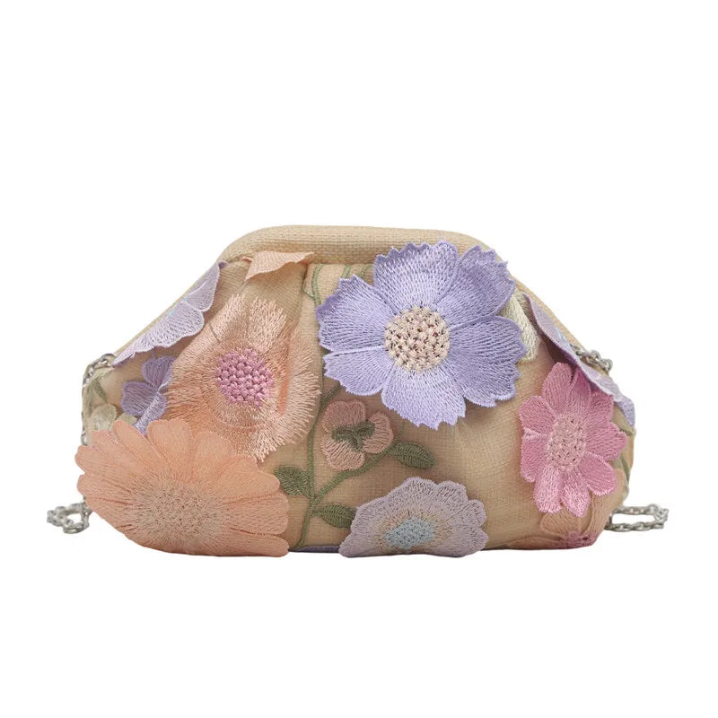 Women's Sequin Evening Clutch Bag – Floral Wristlet Purse Evening Clutch Bag Richie's yellow purple