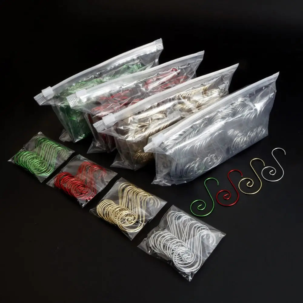 20Pcs S-Shape Metal Christmas Ornament Hooks – Xmas Tree Hangers Christmas Ornament Hooks Richie's