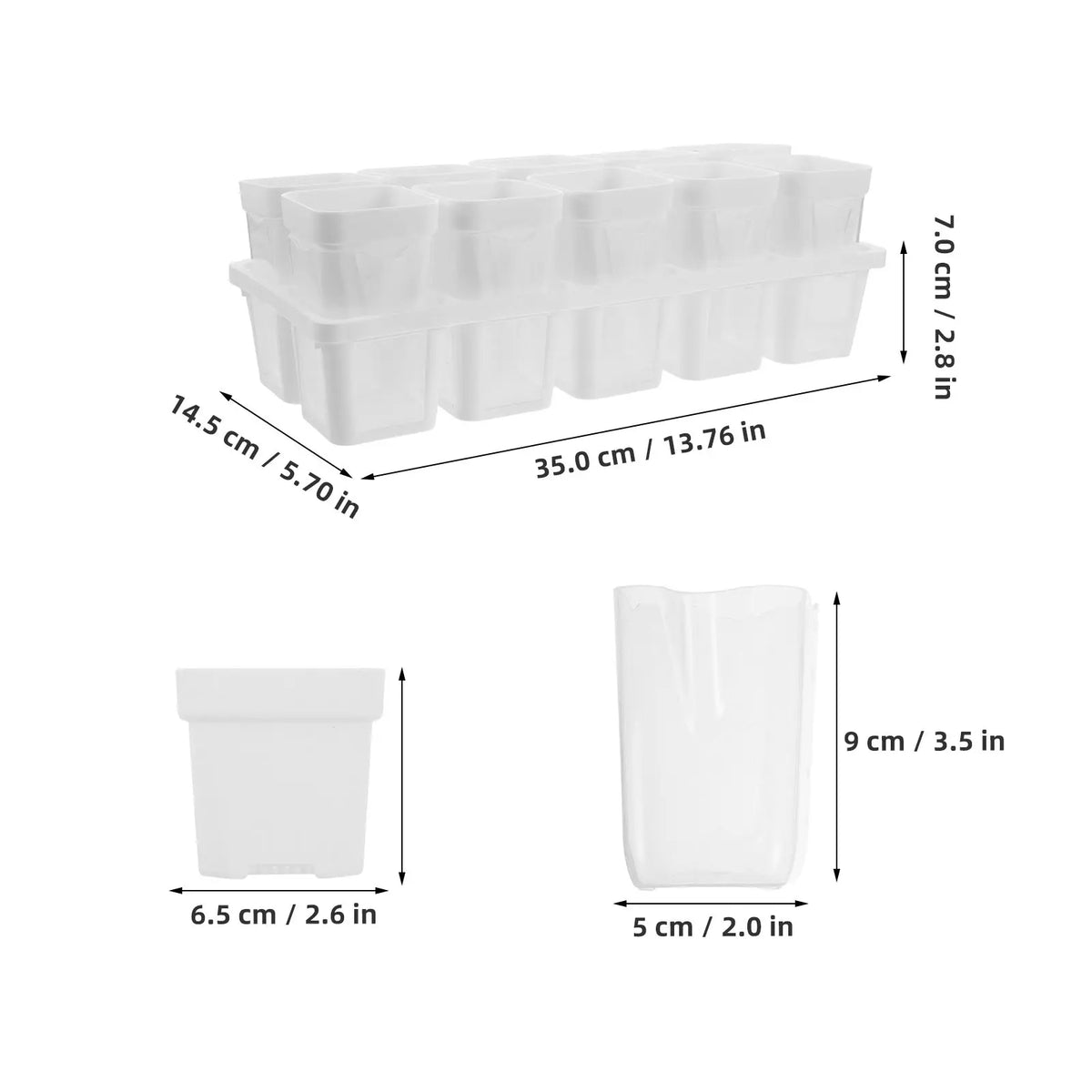 Self-Watering Succulent Propagation Planter Set | 10 Cups Self-Watering Planter Set Richie's White
