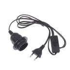 E27 Hanging Pendant Lamp Base 220V EU Plug 180cm Cord Pendant Lamp Base Richie's Black 220V-240V EU Plug