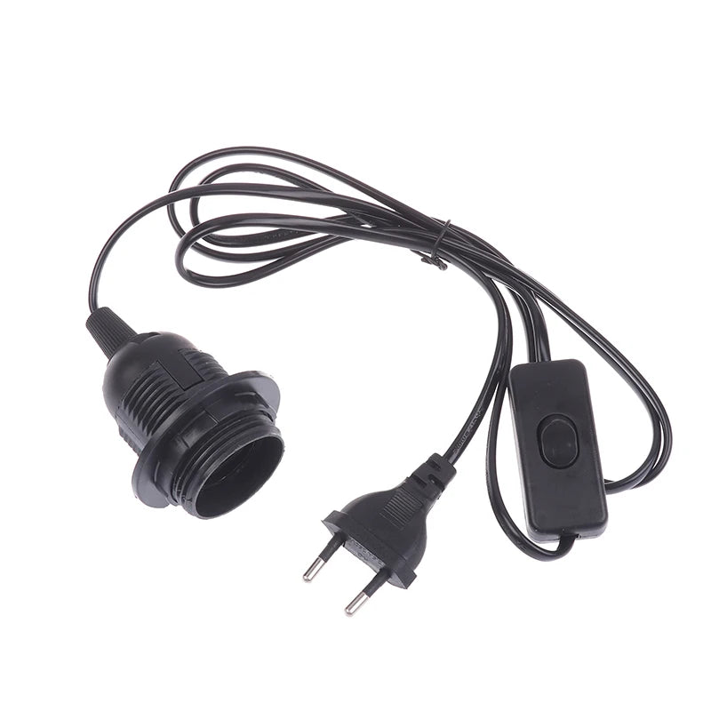 E27 Hanging Pendant Lamp Base 220V EU Plug 180cm Cord Pendant Lamp Base Richie's Black 220V-240V EU Plug