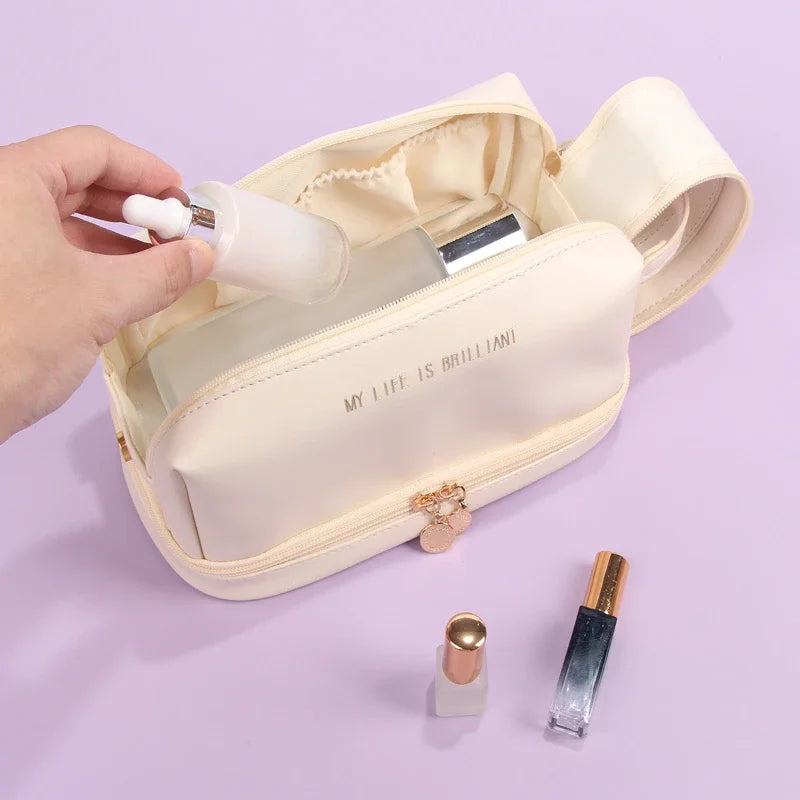 Elegant PU Leather Cosmetic Bag Travel Makeup Organizer Pouch Cosmetic Makeup Bag Richie's