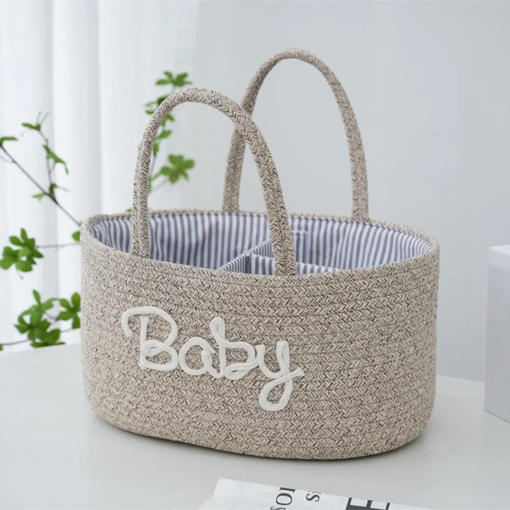 Cotton Rope Diaper Storage Basket – Foldable Nappy Organiser Baby Storage Basket Richie's