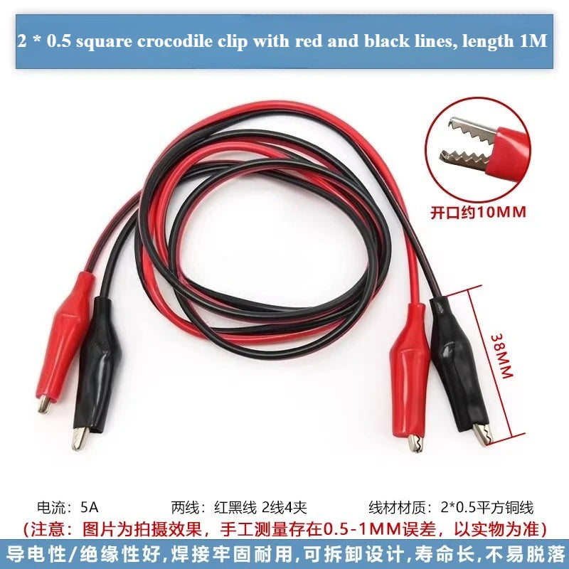 Banana Plug to Crocodile Clip Test Wire Set – Red & Black Test Lead Set Richie's A to A 1 Pair