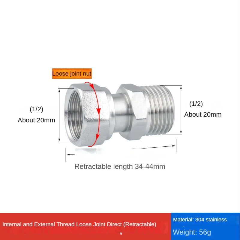304 Stainless Steel Tee Swivel Pipe Fitting & Water Splitter 1/2" Pipe Tee Fitting Richie's 9