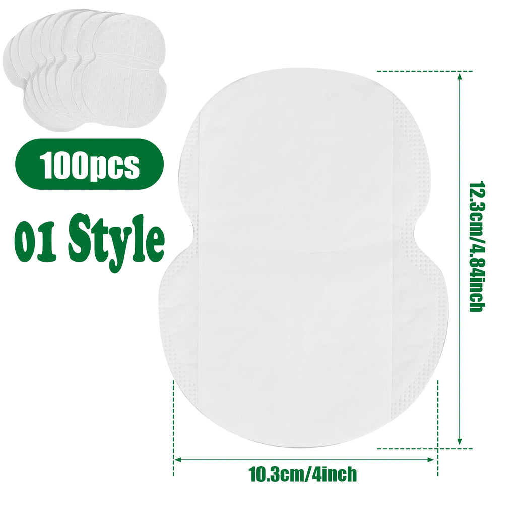 Disposable Underarm Sweat Pads – Breathable & Ultra-Thin Underarm Sweat Pads Richie's 100PCS-01 White