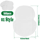 Disposable Underarm Sweat Pads – Breathable & Ultra-Thin Underarm Sweat Pads Richie's 100PCS-01 White