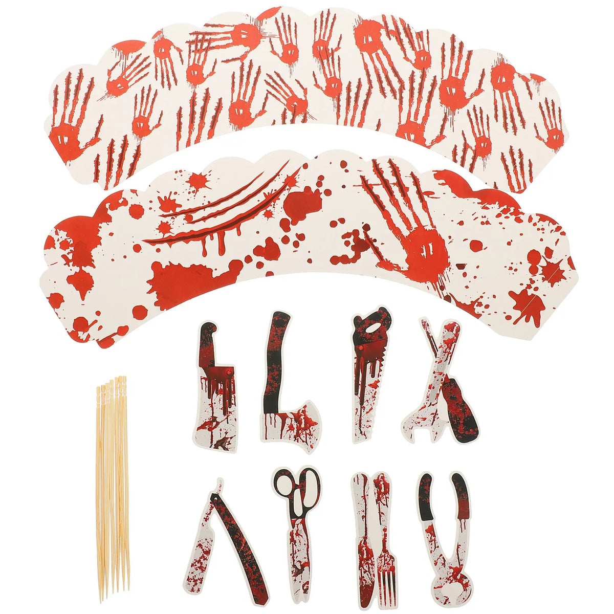 Halloween Cupcake Wrappers & Topper Kit – 2 Set Party Decor Cupcake Decoration Kit Richie's