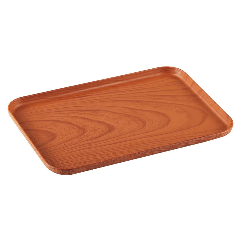 Wood Grain PP Plastic Serving Tray – Tea, Coffee & Food Serving Tray Richie's