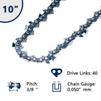 Chainsaw Chain 3/8 Pitch 10–18 Inch | 40–64 Drive Links Chainsaw Chain Richie's 10Inch 40Drive Link No plug
