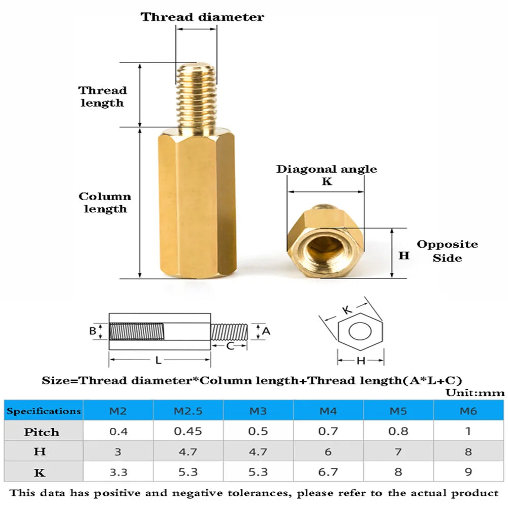 M2 M3 M4 Hex Brass Standoff Spacer Screws for PCB Motherboard Brass Standoff Spacer Richie's M2.5 (Thread 6mm) 15mm
