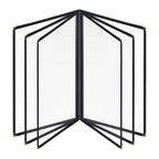 Foldable A4 PVC Menu Cover – Waterproof Double Panel Holder Menu Cover Holder Richie's Black 6 Pages