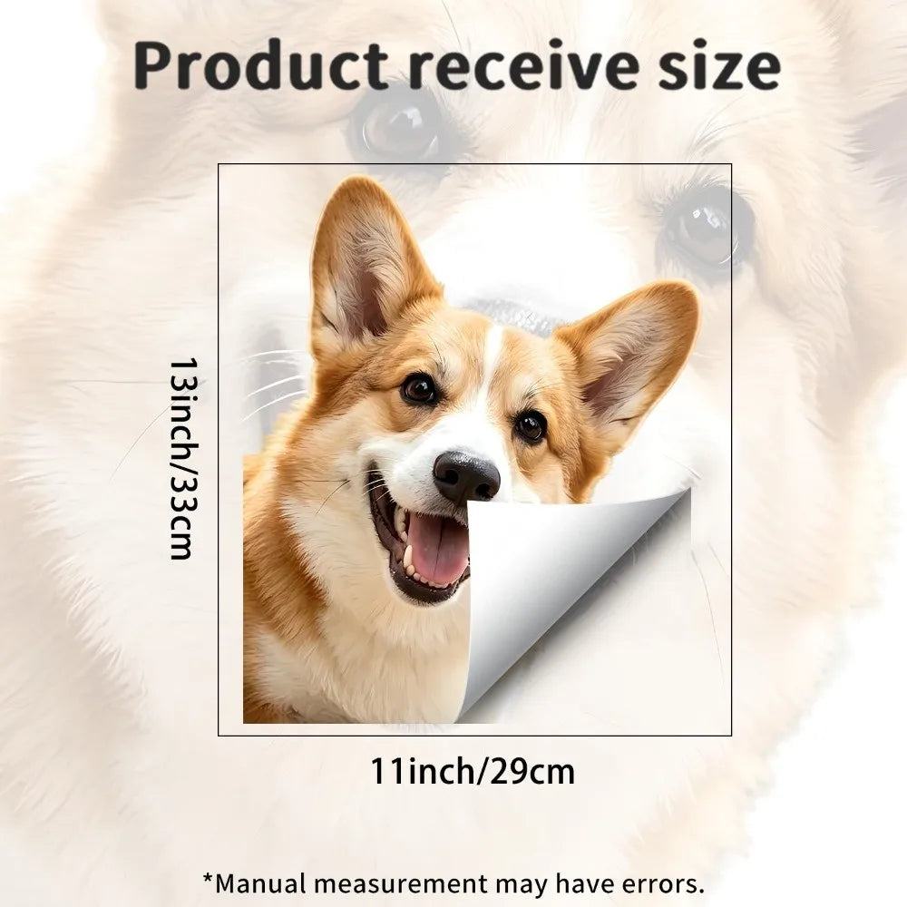 Peeking Animal Window Cling Sticker – Reusable PVC Decal Window Cling Decal Richie's Puppy