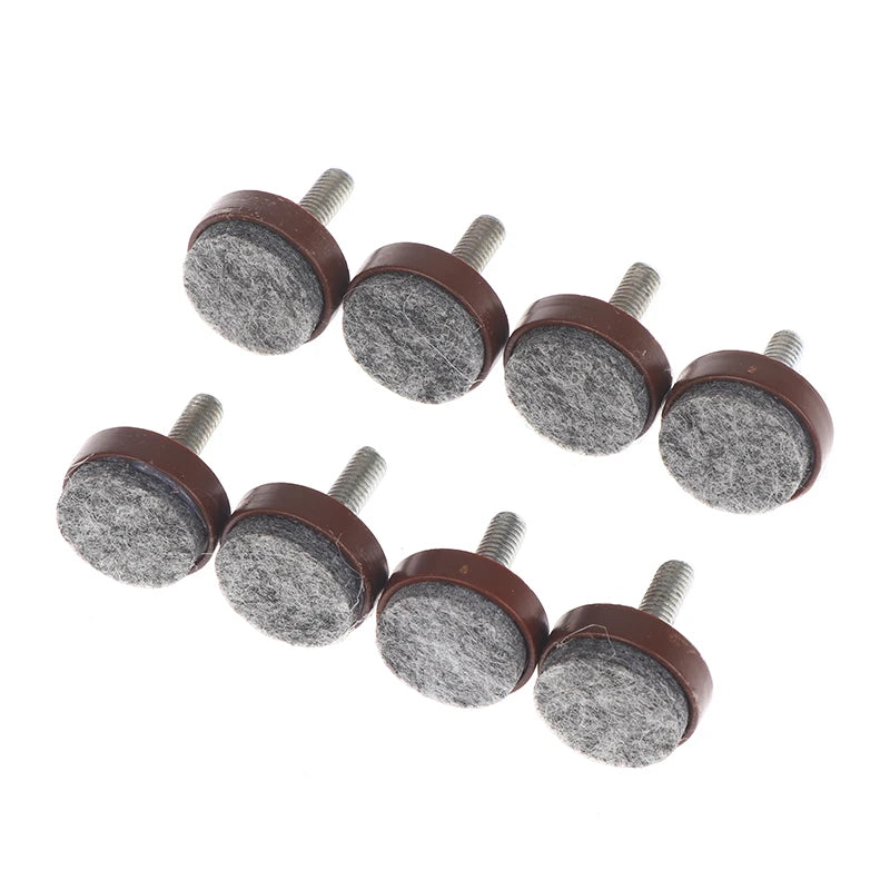 Adjustable Felt Furniture Leg Pads | M6 M8 Anti-Slip Screw Feet Furniture Leg Pads Richie's 8Pcs Brown M6x25x20