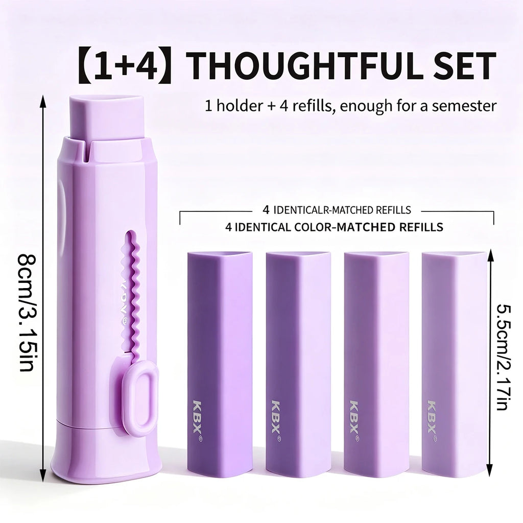 Push-Pull Triangle Gradient Pencil Eraser Set | 4 Cores Pencil Eraser Set Richie's