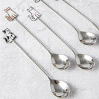 Cartoon Cat Coffee Spoon – Japanese Korean Stainless Steel Decorative Spoon Richie's