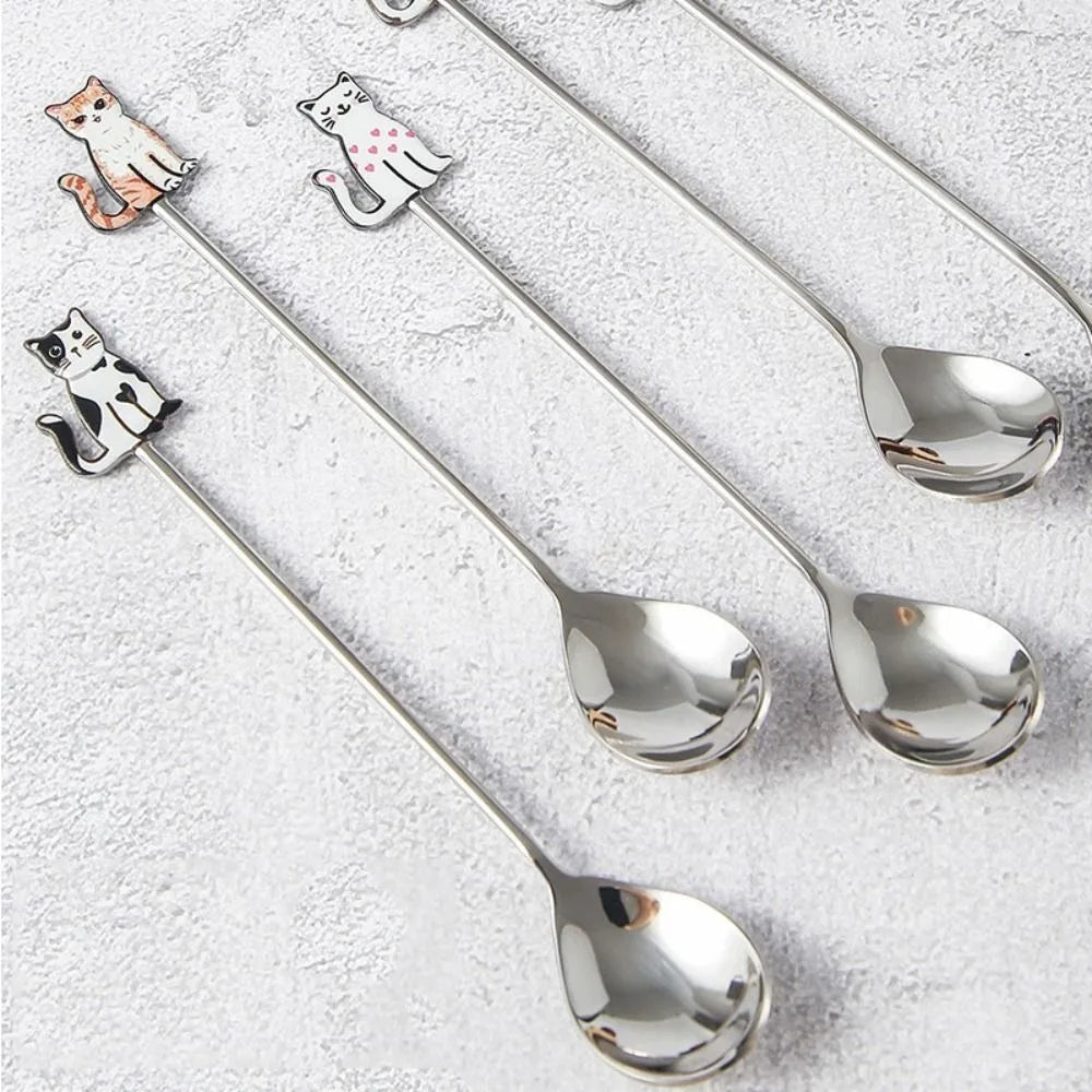 Cartoon Cat Coffee Spoon – Japanese Korean 304 Stainless Steel Decorative Spoon Richie's