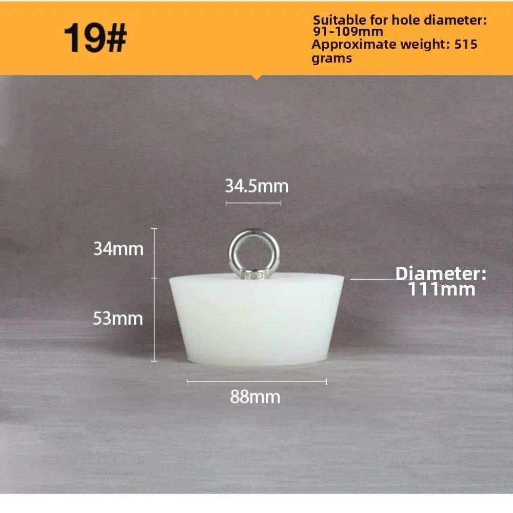 Tapered Silicone Stopper with Steel D-Ring | Universal Tube Plug Silicone Drain Stopper Richie's 19